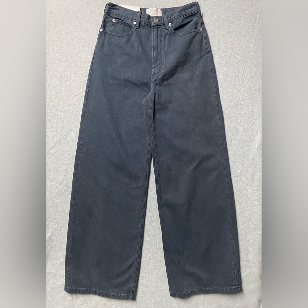 Everlane The Baggy Jean Black High Rise Wide Leg Womens Size 25 Regular NWOT